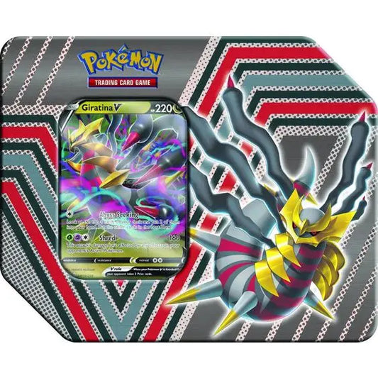 Pokemon Trading Card Game collector’s tin with Giratina V artwork for Gamestop buy trading.