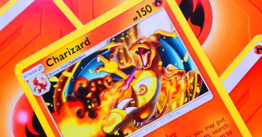 Charizard Pokémon TCG card with vibrant orange and yellow, ideal for prize cards.