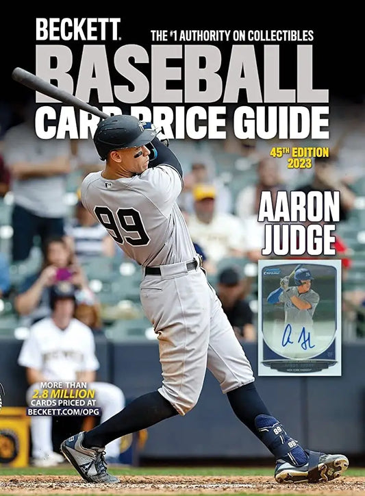 Beckett Baseball Card Price Guide 45th Edition featuring Aaron Judge cover image.