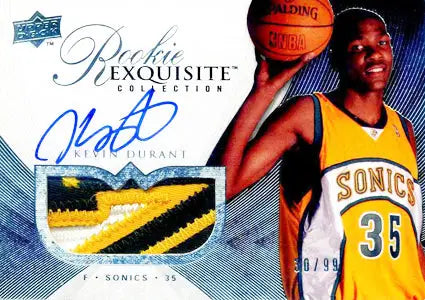 Basketball trading card of Seattle Supersonics player #35 with autograph and jersey patch