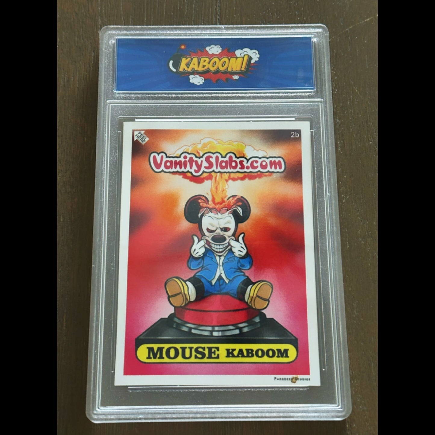 Mouse Kaboom Limited Edition Collector’s Sticker Card In Vanity Slab Holder Blue Collectible