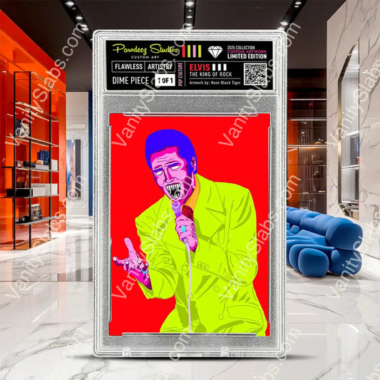 2025 Elvis By Neon Black Tiger (True One Of) Custom Fan Art Card