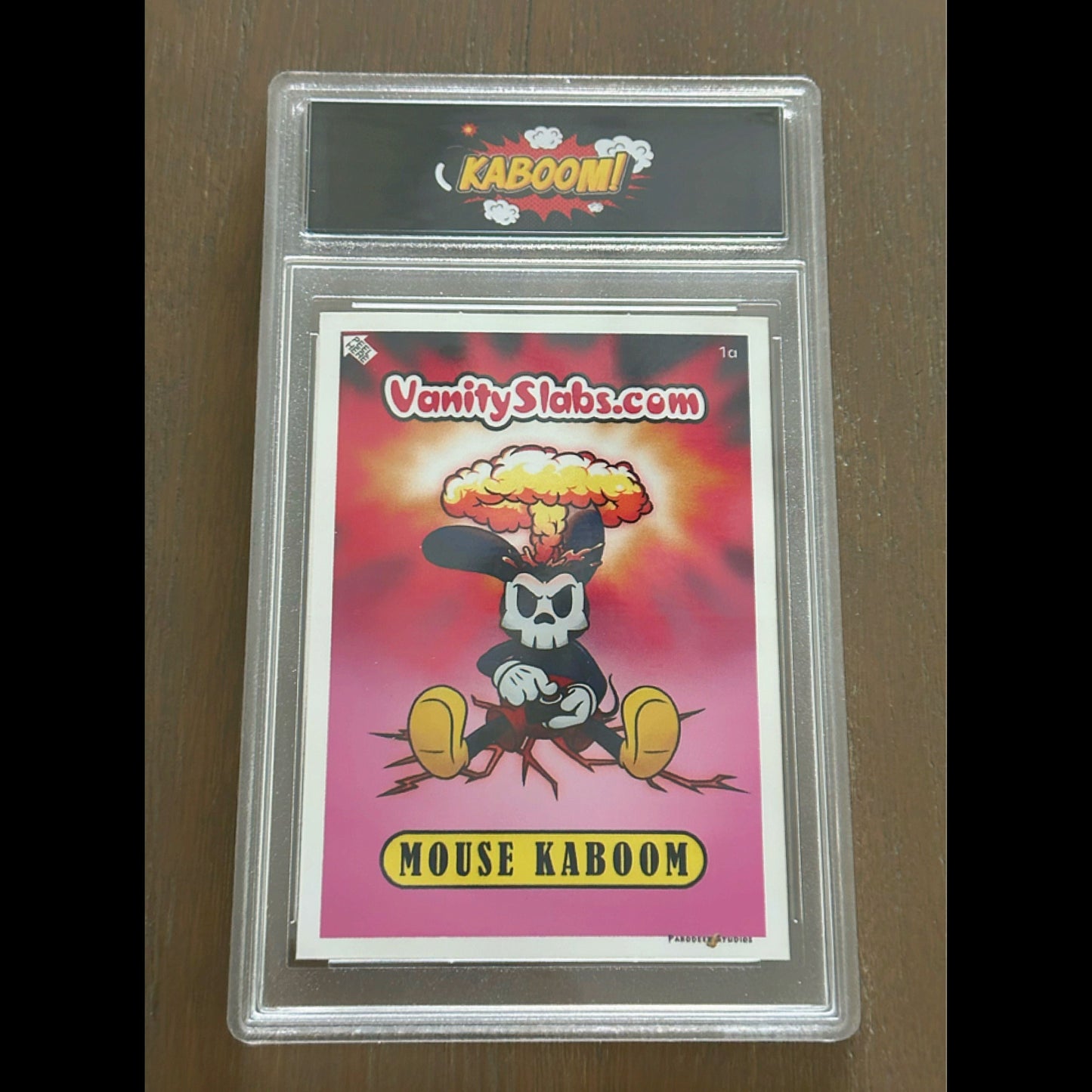 Mouse Kaboom Limited Edition Collector’s Sticker Card In Vanity Slab Holder Black Collectible