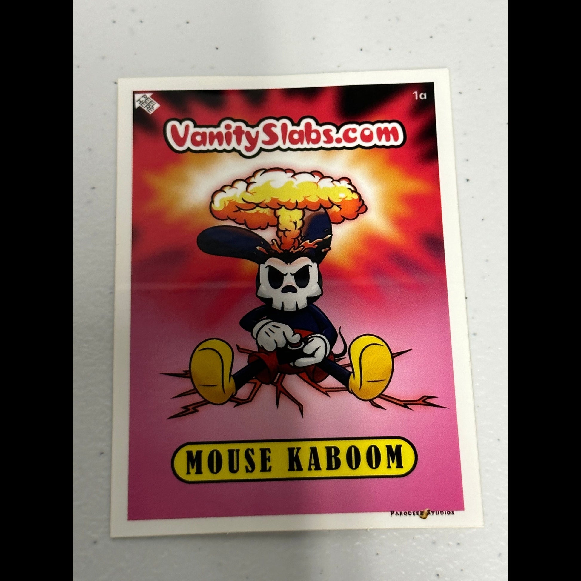 Mouse Kaboom Limited Edition Collector’s Sticker Card In Vanity Slab Holder Collectible Trading