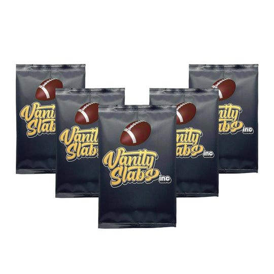 Vanity Slabs Football Mystery Pack - Random Autographed, Relic and Rookies Trading Cards | Mystery Sports Cards, Foil Mystery Packs, Pack of 5