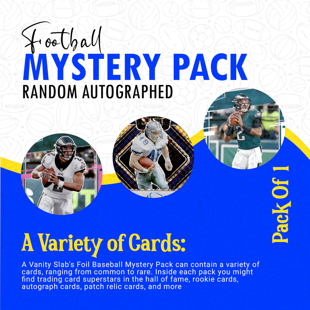 Vanity Slabs Football Mystery Pack - Random Autographed, Relic and Rookies Trading Cards | Mystery Sports Cards, Foil Mystery Packs Pack of 1