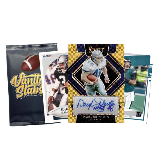 Vanity Slabs Football Mystery Pack - Random Autographed, Relic and Rookies Trading Cards | Mystery Sports Cards, Foil Mystery Packs Pack of 1