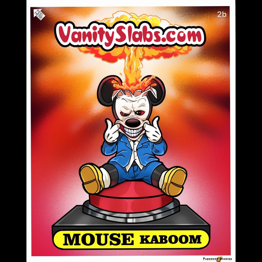 Mouse Kaboom Limited Edition Collector’s Sticker Card In Vanity Slab Holder Collectible Trading