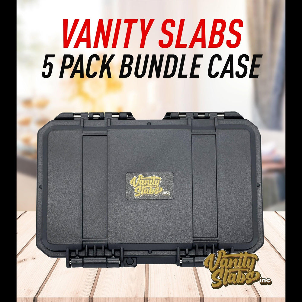 Vanity Slabs 35pt Standard Size Trading Card Storage Box Includes Black Military Case & Random Trading Card | Hard Plastic Card Protectors, Card Sleeves Display Case, Pack of 5