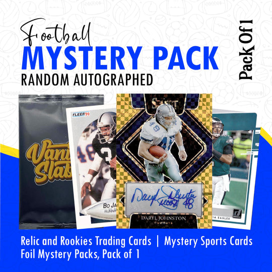 Vanity Slabs Football Mystery Pack - Random Autographed, Relic and Rookies Trading Cards | Mystery Sports Cards, Foil Mystery Packs Pack of 1