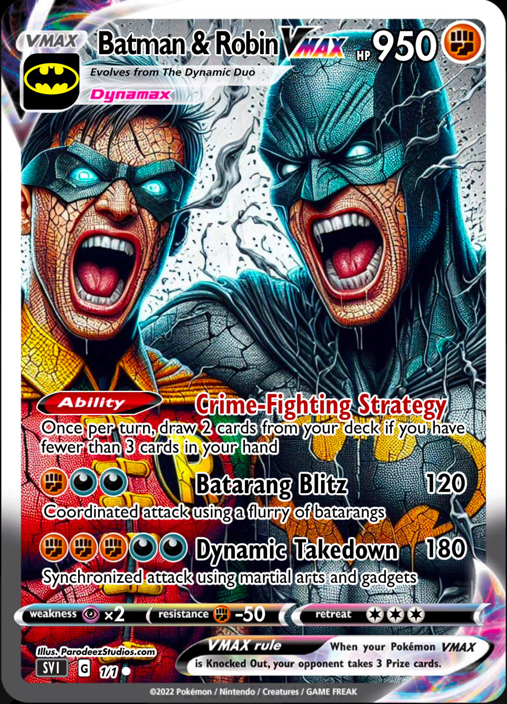 004 Exclusive Batman and Robin 1/1 Fan Art Custom Card Variant