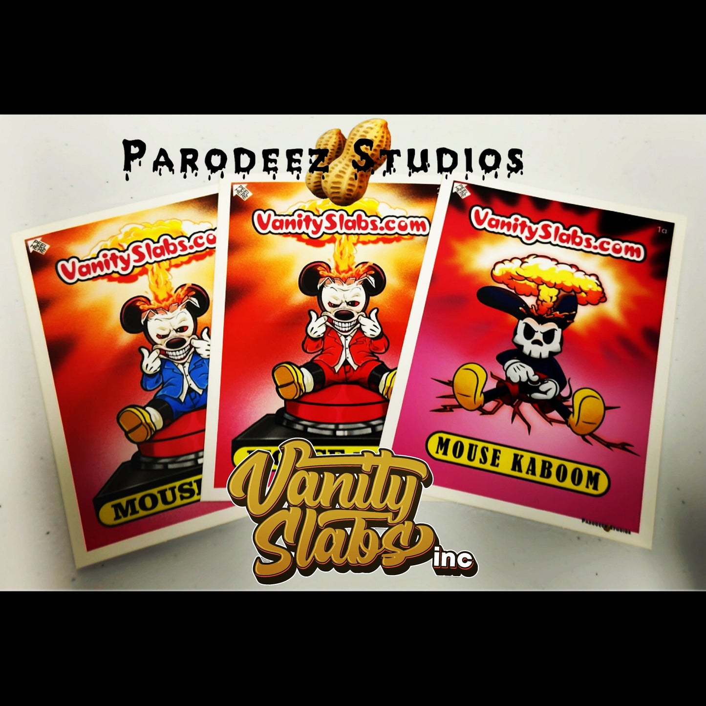 Mouse Kaboom Limited Edition Collector’s Sticker Card In Vanity Slab Holder Collectible Trading