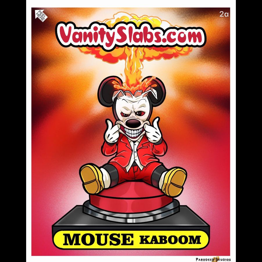 Mouse Kaboom Limited Edition Collector’s Sticker Card In Vanity Slab Holder Collectible Trading