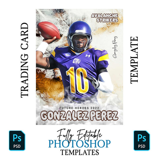 Football Team Poster Template, Customizable Sports Poster, Digital Football Trading Card Print, Editable Template Football