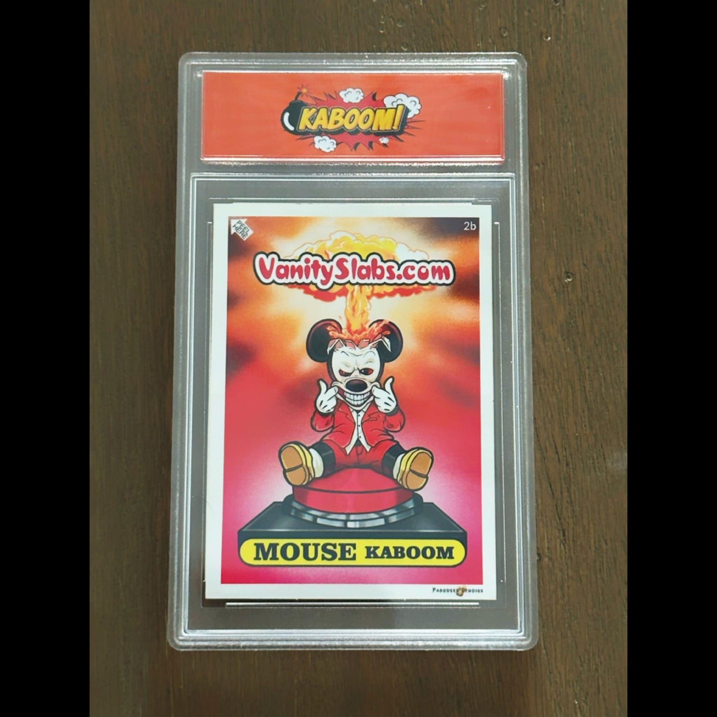 Mouse Kaboom Limited Edition Collector’s Sticker Card In Vanity Slab Holder Red Collectible