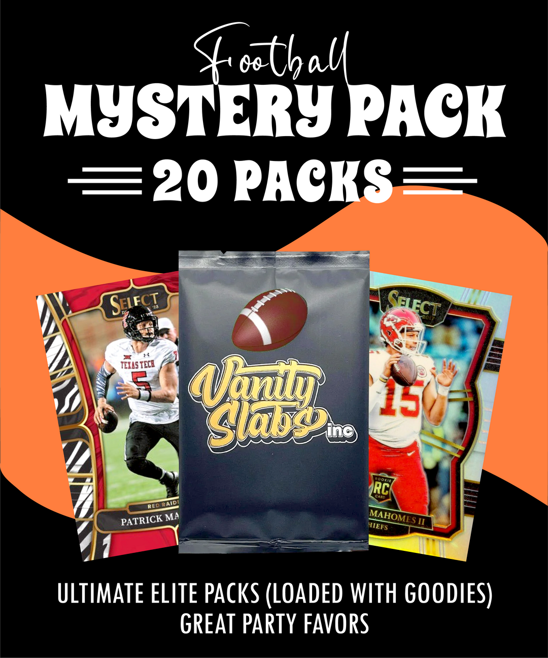 Football Mystery 20 Ultimate Elite Packs (Loaded with Goodies) Great Party Favors