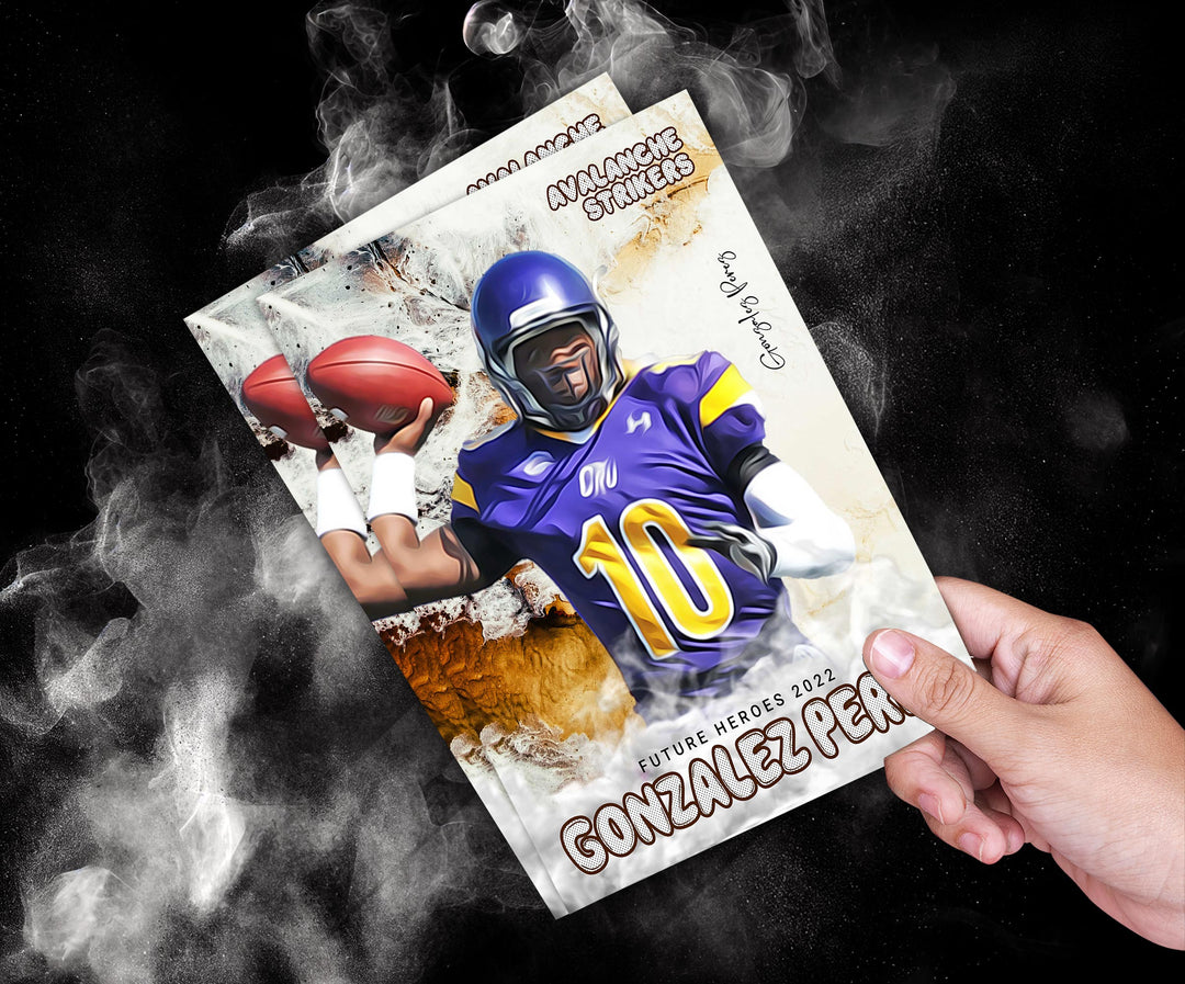 Football Team Poster Template, Customizable Sports Poster, Digital Football Trading Card Print, Editable Template Football