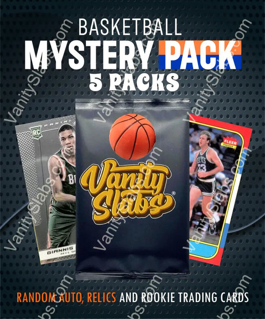 Basketball Foil Mystery 5 Packs (Random Auto Relics And Rookie Trading Cards) Collectible Cards