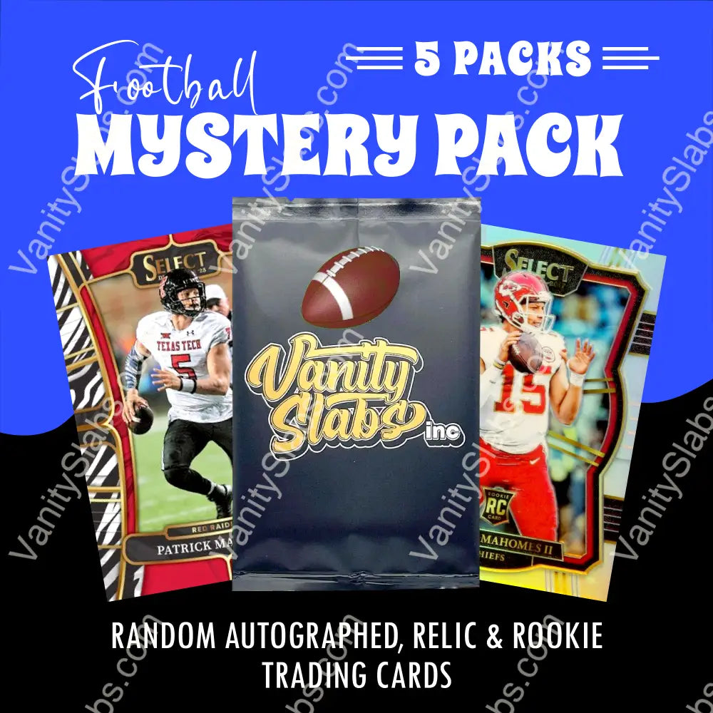 Football Mystery 5 Packs (Random Autographed Relic & Rookie Trading Cards) Collectible Cards