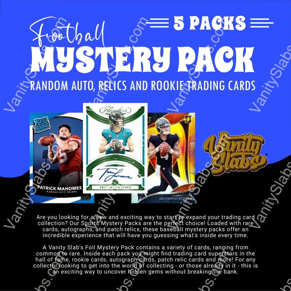 Football Mystery 5 Packs (Random Autographed Relic & Rookie Trading Cards) Collectible Cards