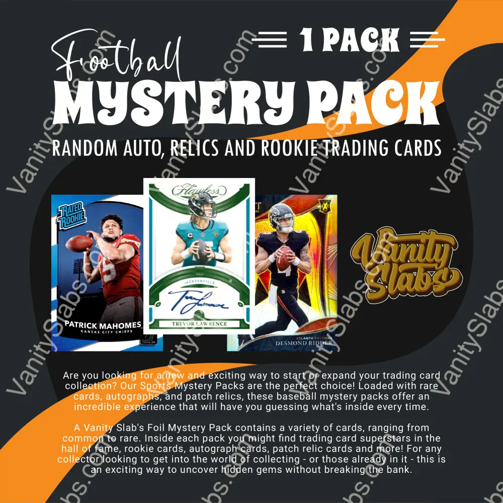 Football Mystery Pack (Random Autographed Relic & Rookie Trading Cards) Collectible Cards