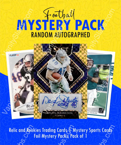 Football Mystery Pack (Random Autographed Relic & Rookie Trading Cards) Collectible Cards