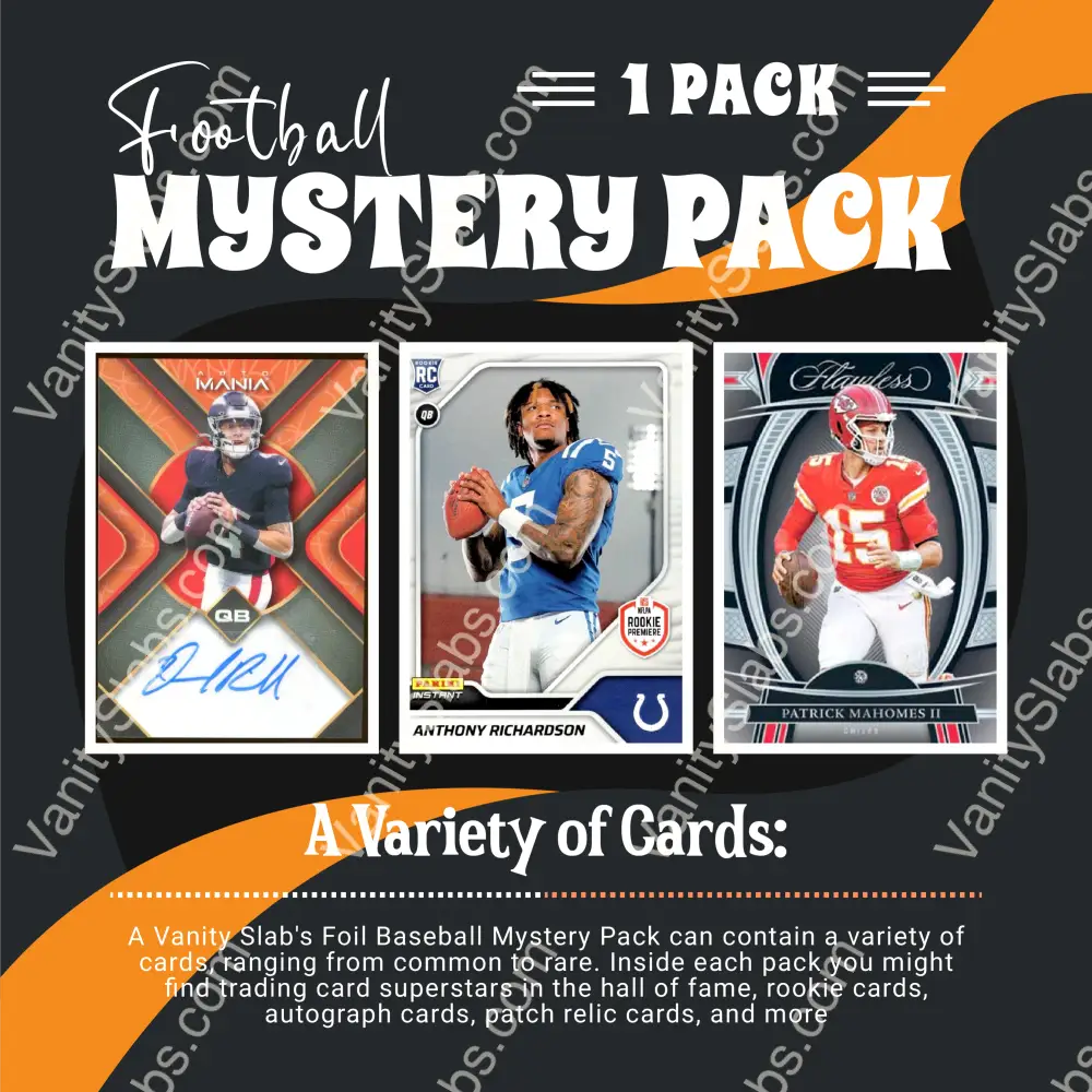 Football Mystery Pack (Random Autographed Relic & Rookie Trading Cards) Collectible Cards