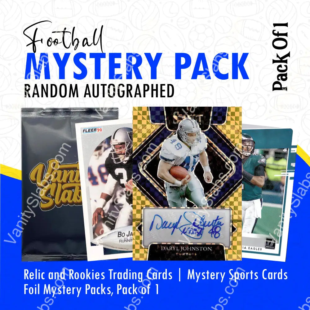 Football Mystery Pack (Random Autographed Relic & Rookie Trading Cards) Collectible Cards