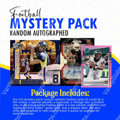 Football Mystery Pack (Random Autographed Relic & Rookie Trading Cards) Collectible Cards