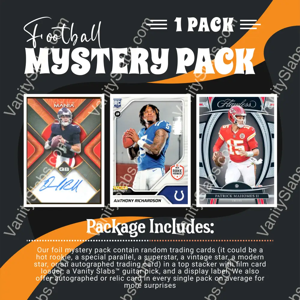 Football Mystery Pack (Random Autographed Relic & Rookie Trading Cards) Collectible Cards