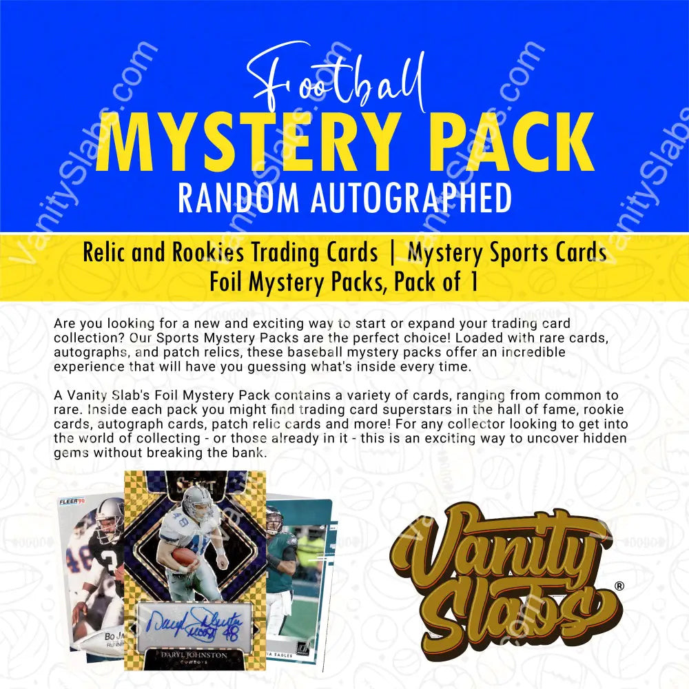 Football Mystery Pack (Random Autographed Relic & Rookie Trading Cards) Collectible Cards