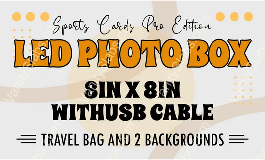 Led Photo Box Sports Cards Pro Edition 8In X With Usb Cable Travel Bag And 2 Backgrounds