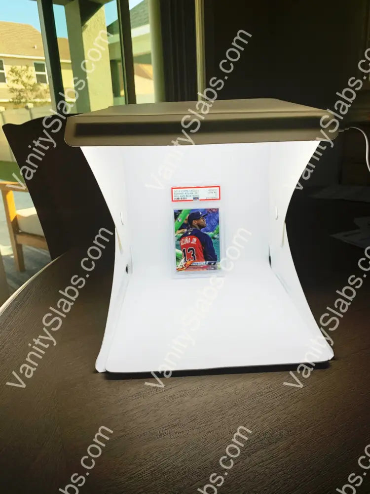 Led Photo Box Sports Cards Pro Edition 8In X With Usb Cable Travel Bag And 2 Backgrounds