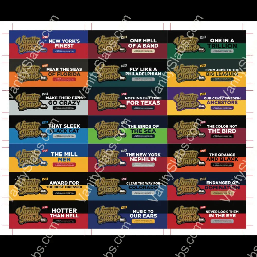 Ready To Print Sample Horizontal Labels Sheets (Sports And Non Sports) Display Card Designer