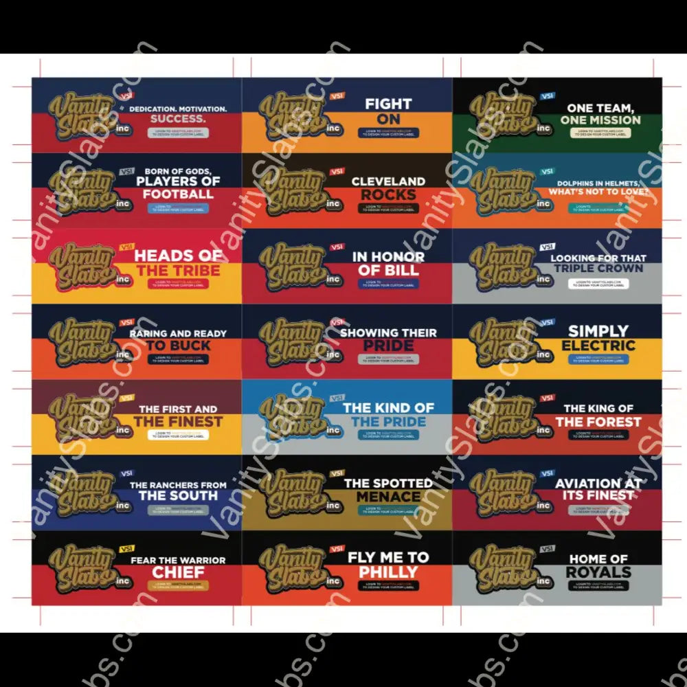 Ready To Print Sample Horizontal Labels Sheets (Sports And Non Sports) Display Card Designer