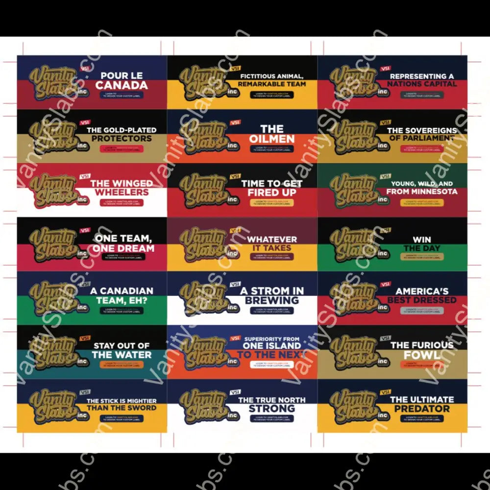 Ready To Print Sample Horizontal Labels Sheets (Sports And Non Sports) Display Card Designer