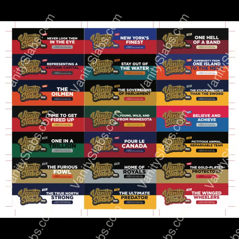 Ready To Print Sample Horizontal Labels Sheets (Sports And Non Sports) Display Card Designer