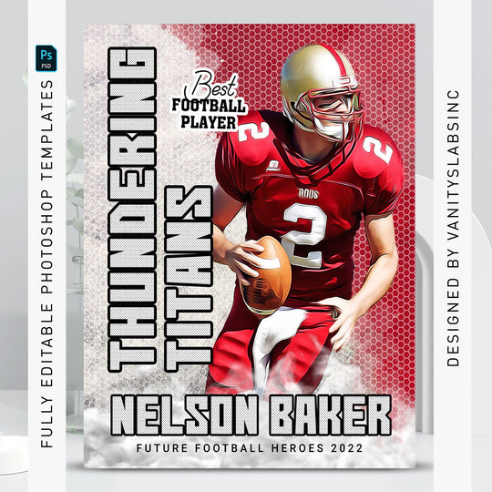 Football Sports Card Design, Digital Trading Card Template, Custom Football Card, Editable Sports Card, Instant Download