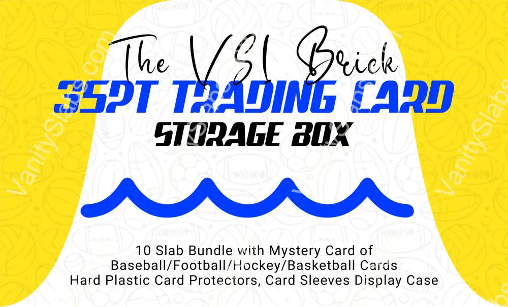 Vanity Slabs 10 Pack Bundle Includes Random Mystery Card For Baseball Football Hockey Basketball