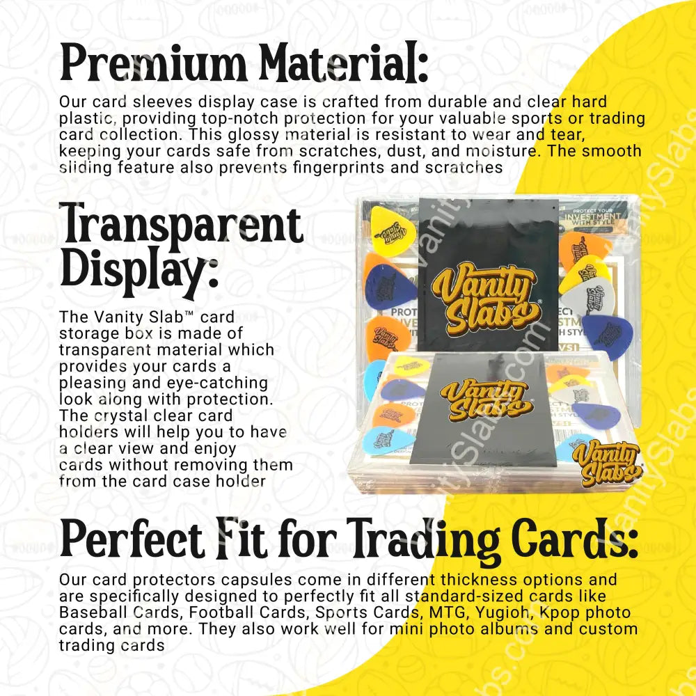 Vanity Slabs 10 Pack Bundle Includes Random Mystery Card For Baseball Football Hockey Basketball