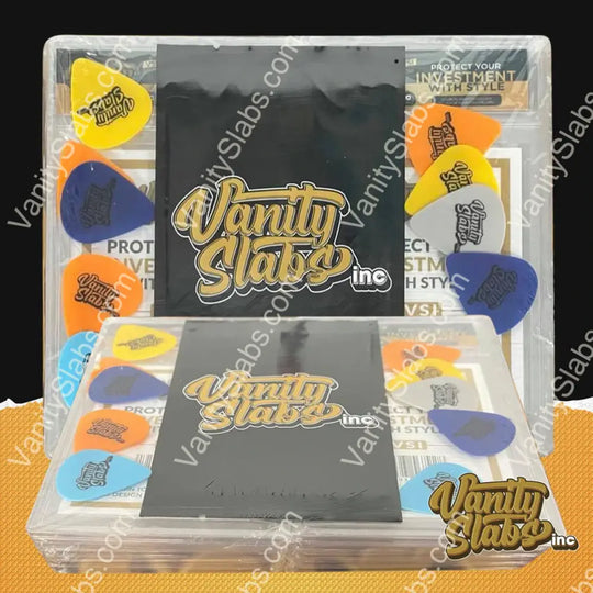 Vanity Slabs 10 Pack Bundle Includes Random Mystery Card For Baseball Football Hockey Basketball