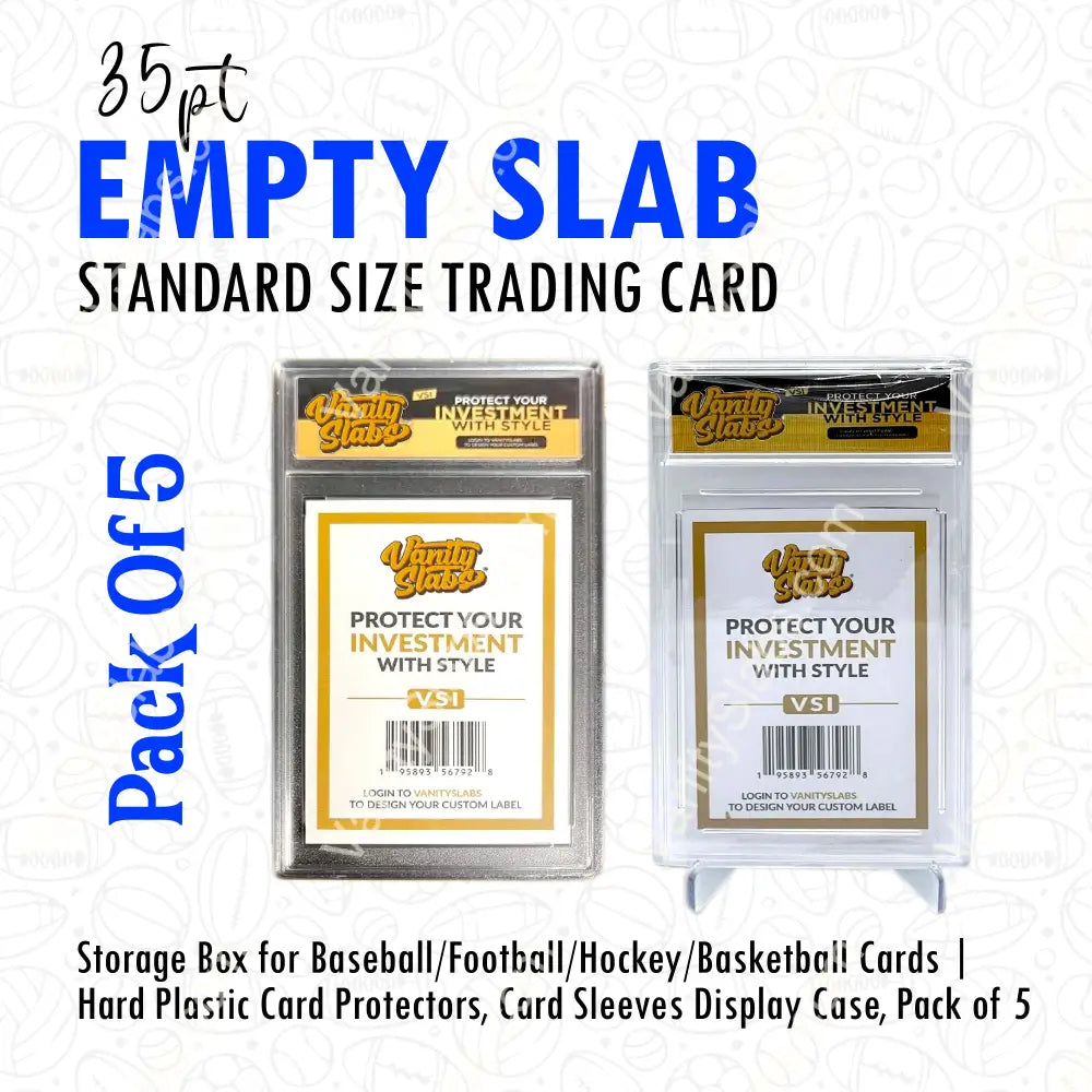 Vanity Slabs 5 Pack Bundle For Standard With Mystery Card Baseball Football Hockey Basketball