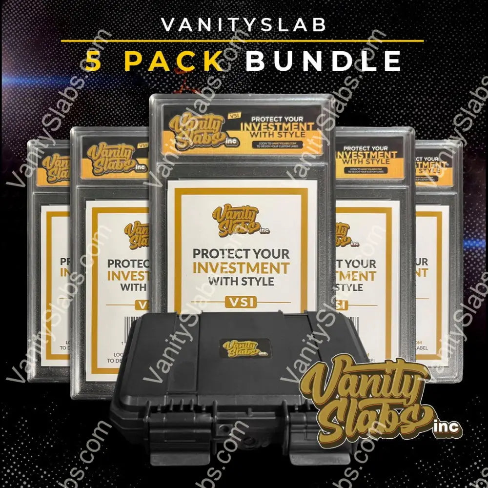 5-Pack 35pt Vanity Slabs Bundle (includes free military case & random trading card)