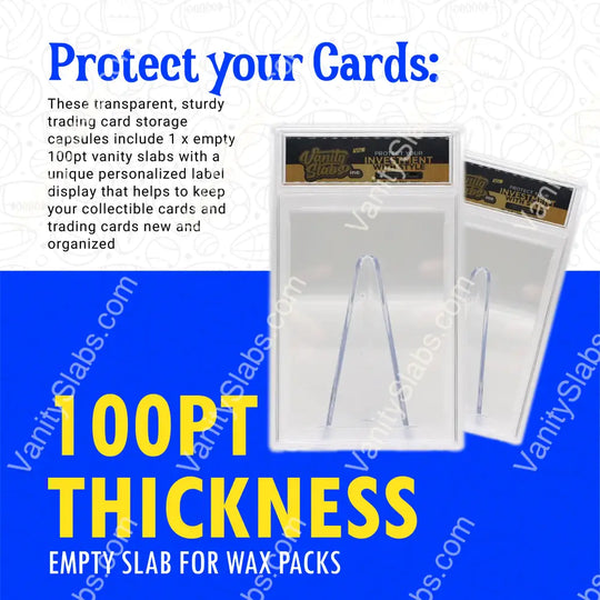 Vanity Slabs Holder 100Pt Thickness For Standard Size Trading Cards Baseball Football Hockey